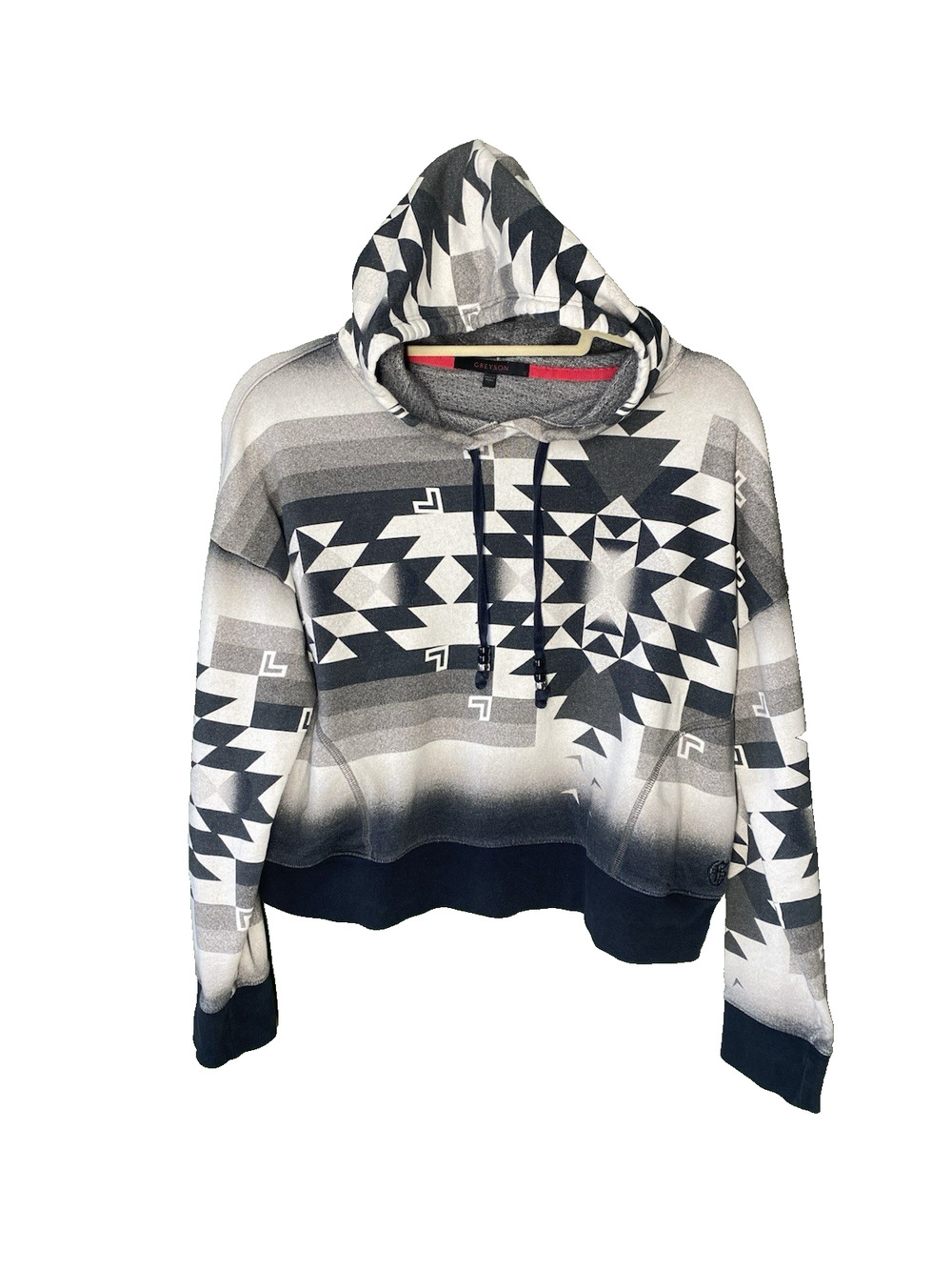 Greyson Hoodie Womens Small Geometric Pullover Sweater Casual Athleisure Golf